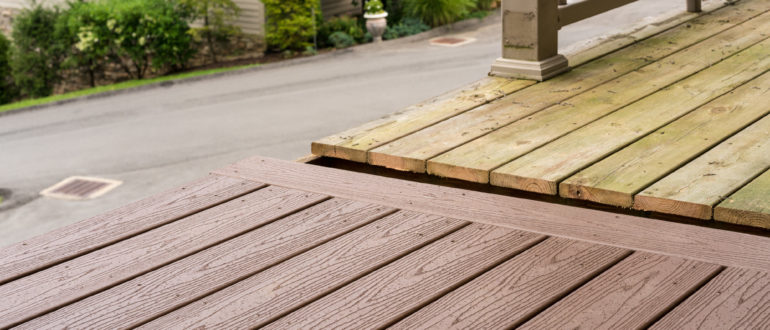 Replacement of old wooden deck with composite material